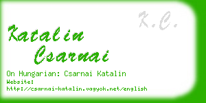 katalin csarnai business card